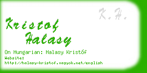 kristof halasy business card
