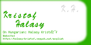 kristof halasy business card